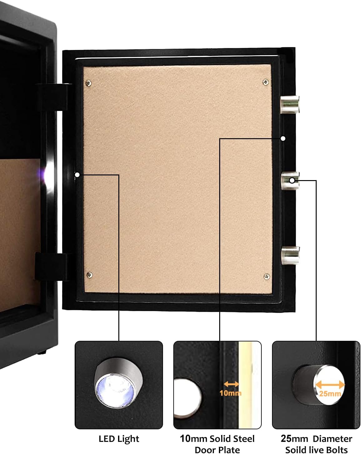 TIGERKING Safe Box,1.5 Cubic Feet Big Home Safes with Digital Lock for Home and Office