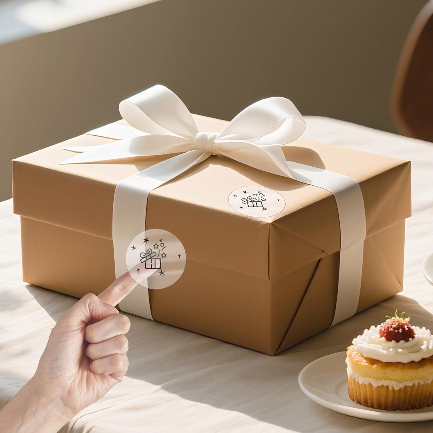 Transparent Thermal Labels Round 2 Inch Self Adhesive Circle Clear Printer Stickers Vinyl Waterproof Roll Decals Name Tag for Address Design DIY Logo Business 300 PCS