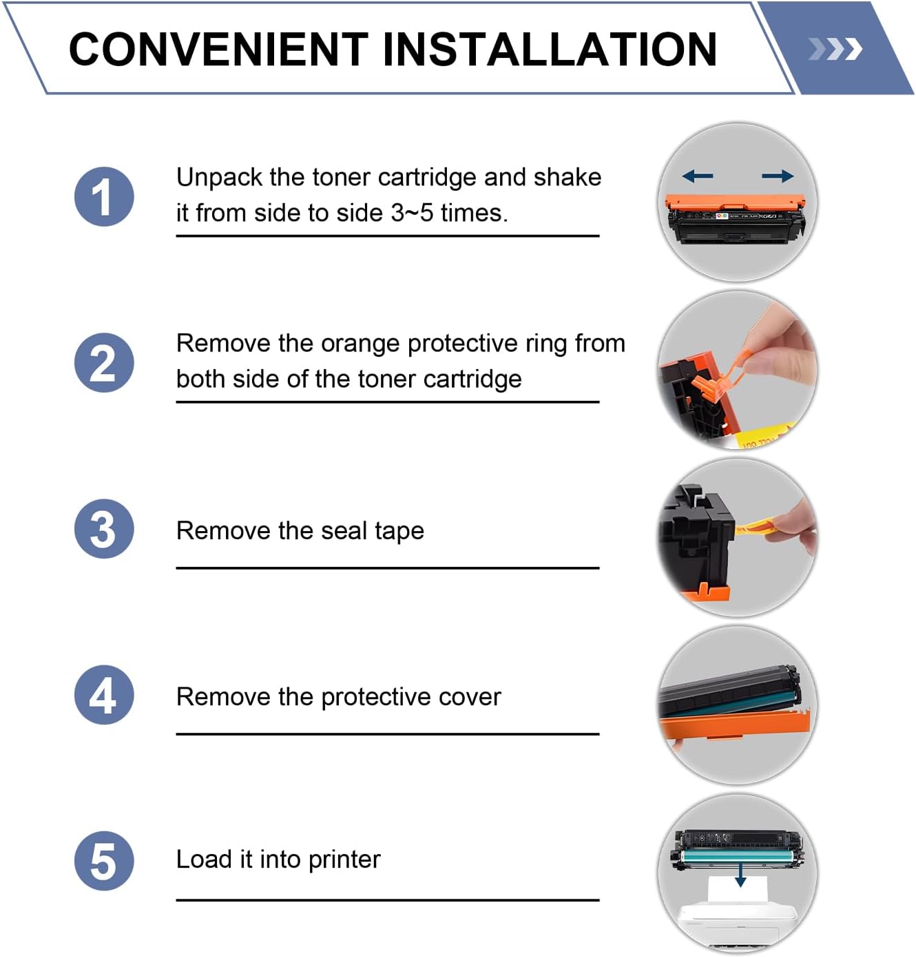213A Toner Cartridges 4 Pack Compatible with 213A W2130A 213X W2130X(with Chip) for Enterprise 5700dn 6700dn 6701dn, Flow MFP 5800 6800, MFP 5800 6800(Black Cyan Yellow Magenta)
