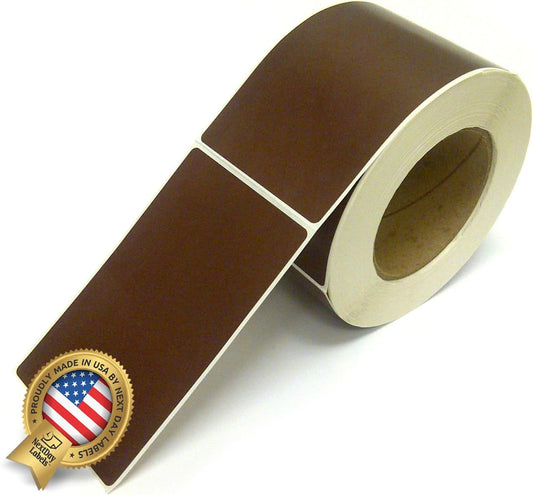 NextDayLabels 500 Rectangle Stickers (3" x 5") - Color Coding Labels Roll - Moving Labels for Boxes, Colored Inventory Stickers for Packing, Organizing, and Storage (Brown)