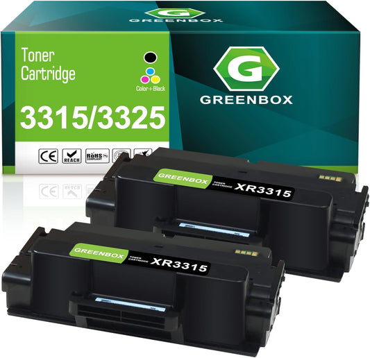 GREENBOX Compatible 106R02311 Toner Cartridge 2-Pack Replacement for Xerox WorkCentre 3315 3315DN 3325 3325DN 3325DNI Printer ( 5000 Pages, Black )