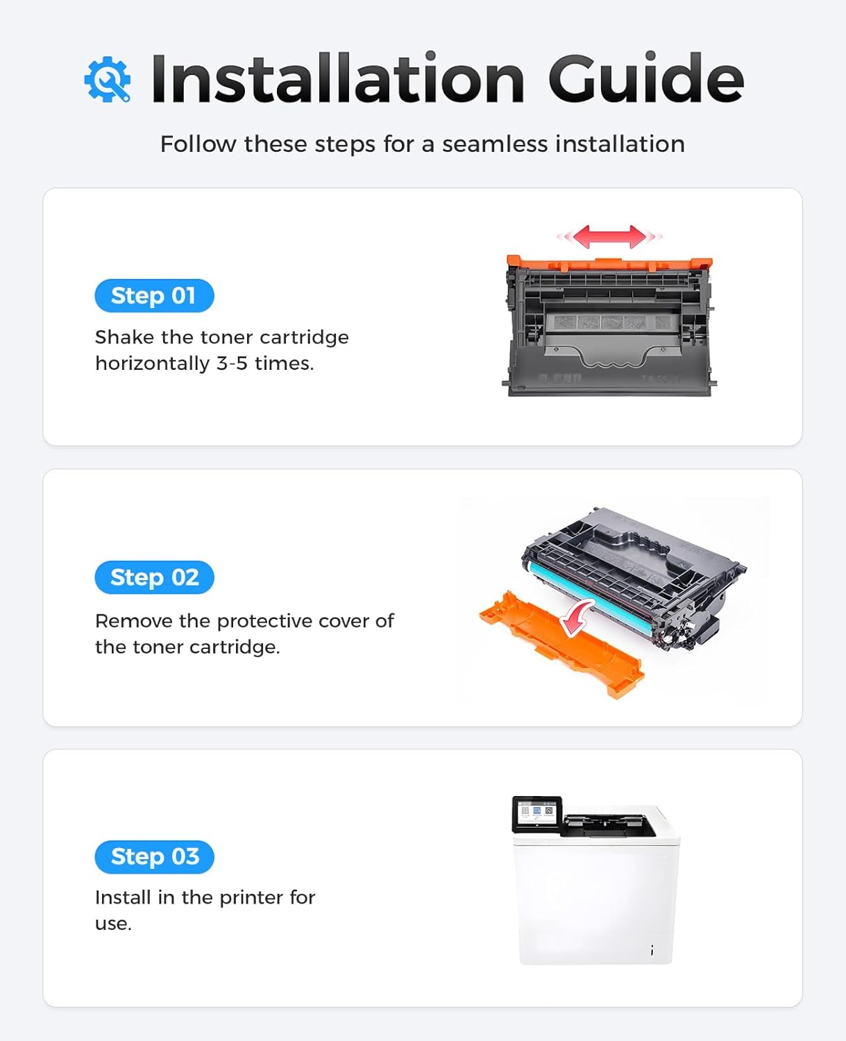 W9004MC Black Toner Cartridge 1-Pack High Yield with Chip Replacement for HP W9004MC Toner Compatible for Managed E60155dn E60165dn E60175dn E60055dn E60065dn E60075dn MFP E62655 E62665 E62675 Printer