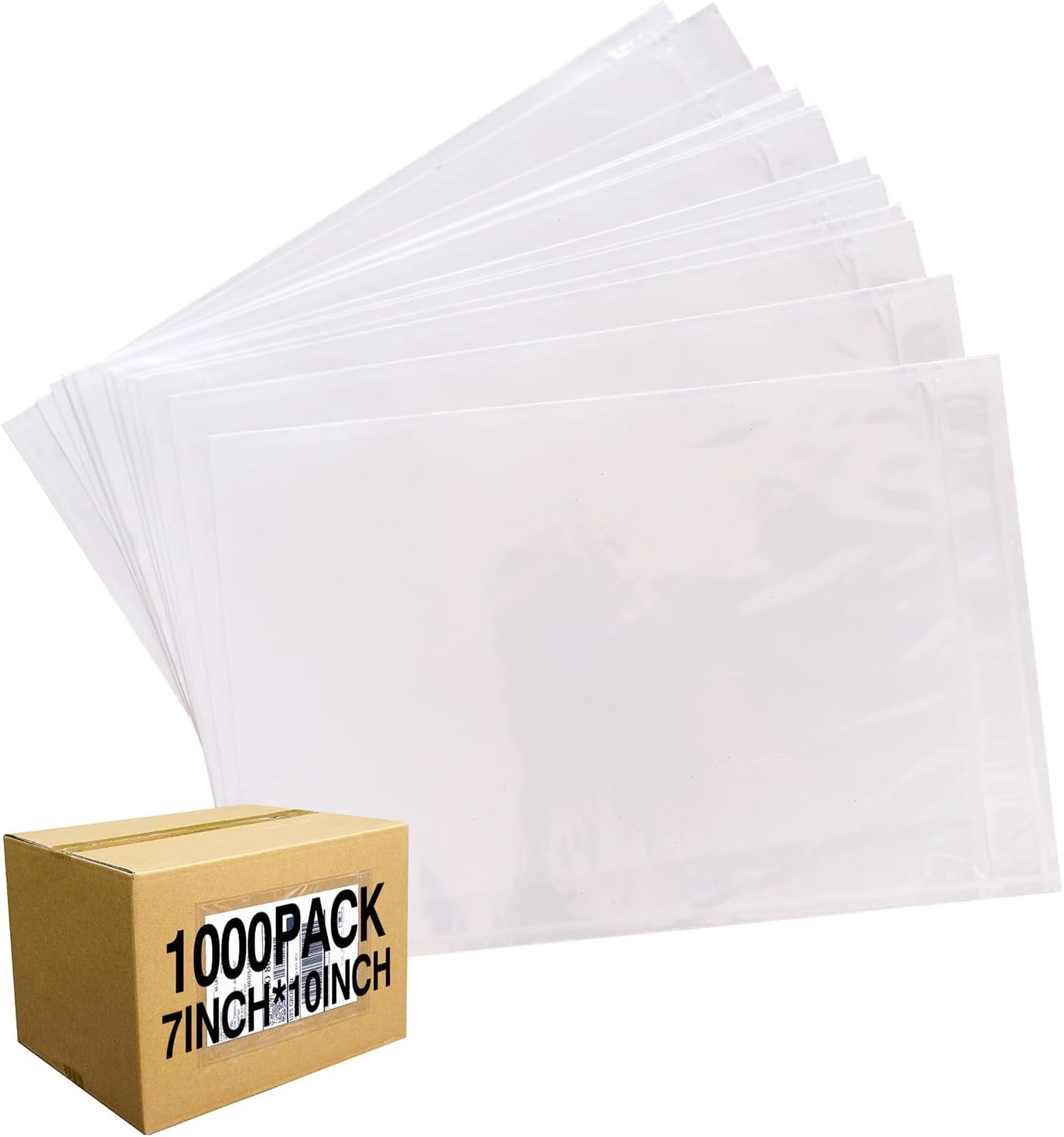 1000 Pcs 7'' x 10'' Clear Packing List Envelopes Adhesive Shipping Label Pouch, Shipping Document envelopes, Clear Face
