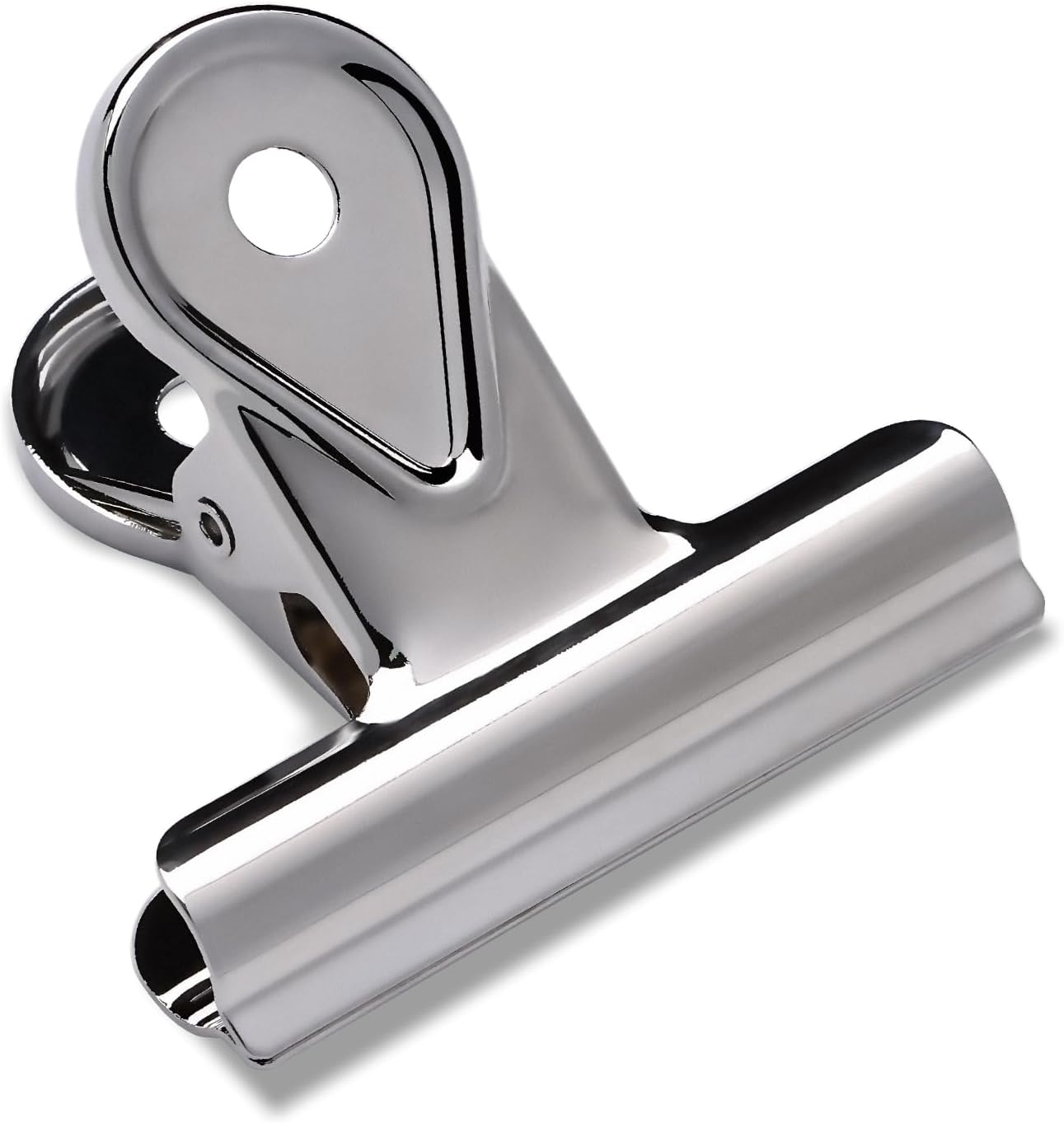 SIAMESE Bulldog Clips, 4 Pcs Binder Clips for Office & Kitchen, Multi-Purpose Binder and Food Bag Clamps for Sealing, Storage, Hanging (Silver)