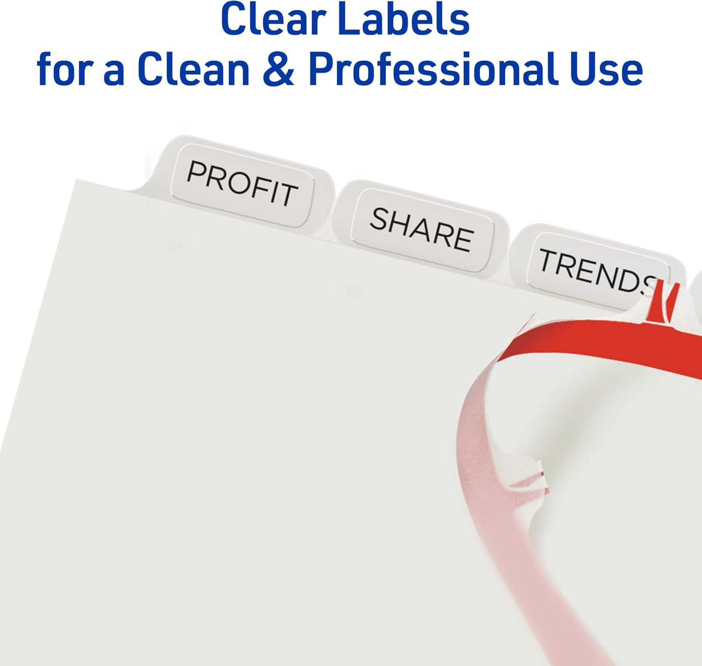 Avery 8-Tab Binder Dividers, Easy Print & Apply Clear Label Strip, Index Maker, White Tabs, 25 Sets (11447)