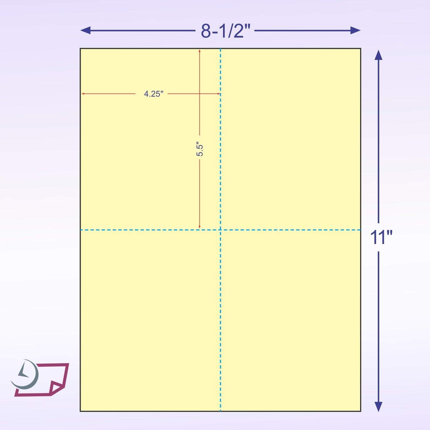 NextDayLabels - 8-1/2" x 11" Laser/Inkjet Postcards 4 Per Page, (4-1/4" x 5-1/2" Each Card | Canary, 1000 Cards)