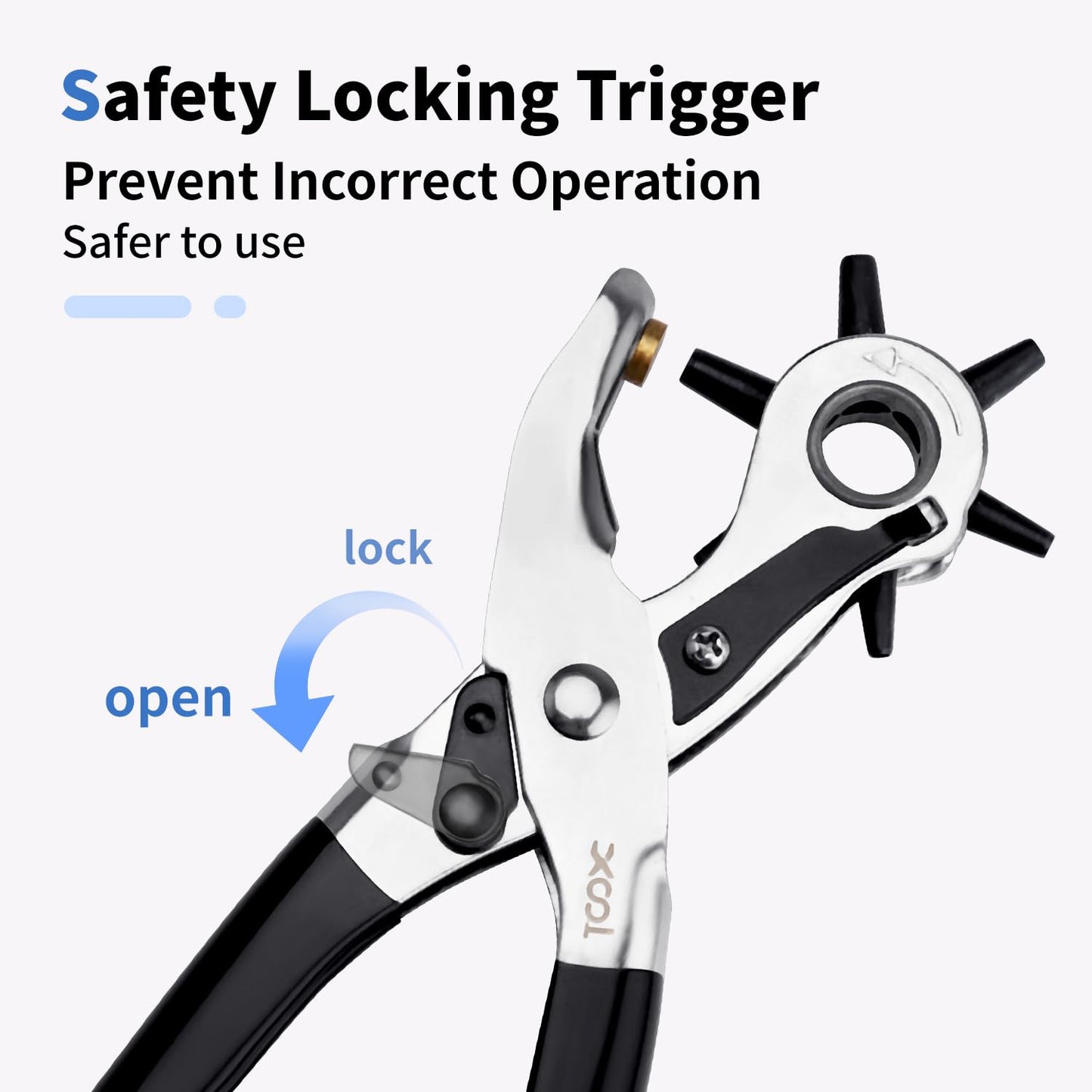 XOOL Belt Hole Puncher for Leather, Precision Multi-Size Leather Hole Punch for Watch Bands, Straps, Collars, Saddles, Shoes, Fabric, DIY Home, Craft Projects