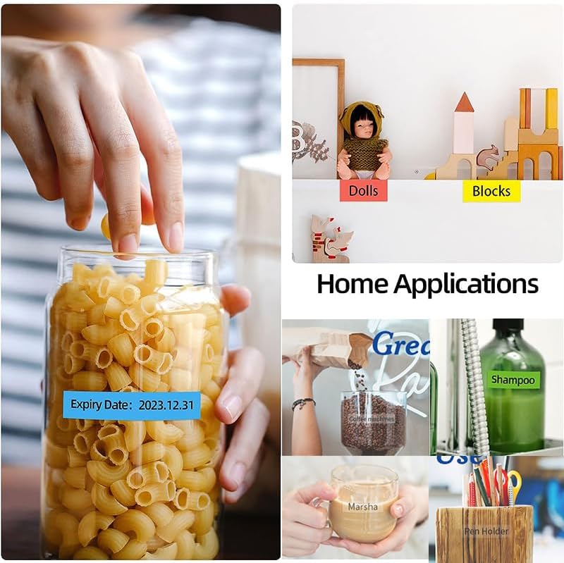 M K131 MK431 MK531 MK631 MK731 5 Pack Color Tape - 12mm Multicolored Label Tape Compatible with P Touch Label Maker PTM95 PT-90 PT-80 PT-70 PT-65 PT-45M