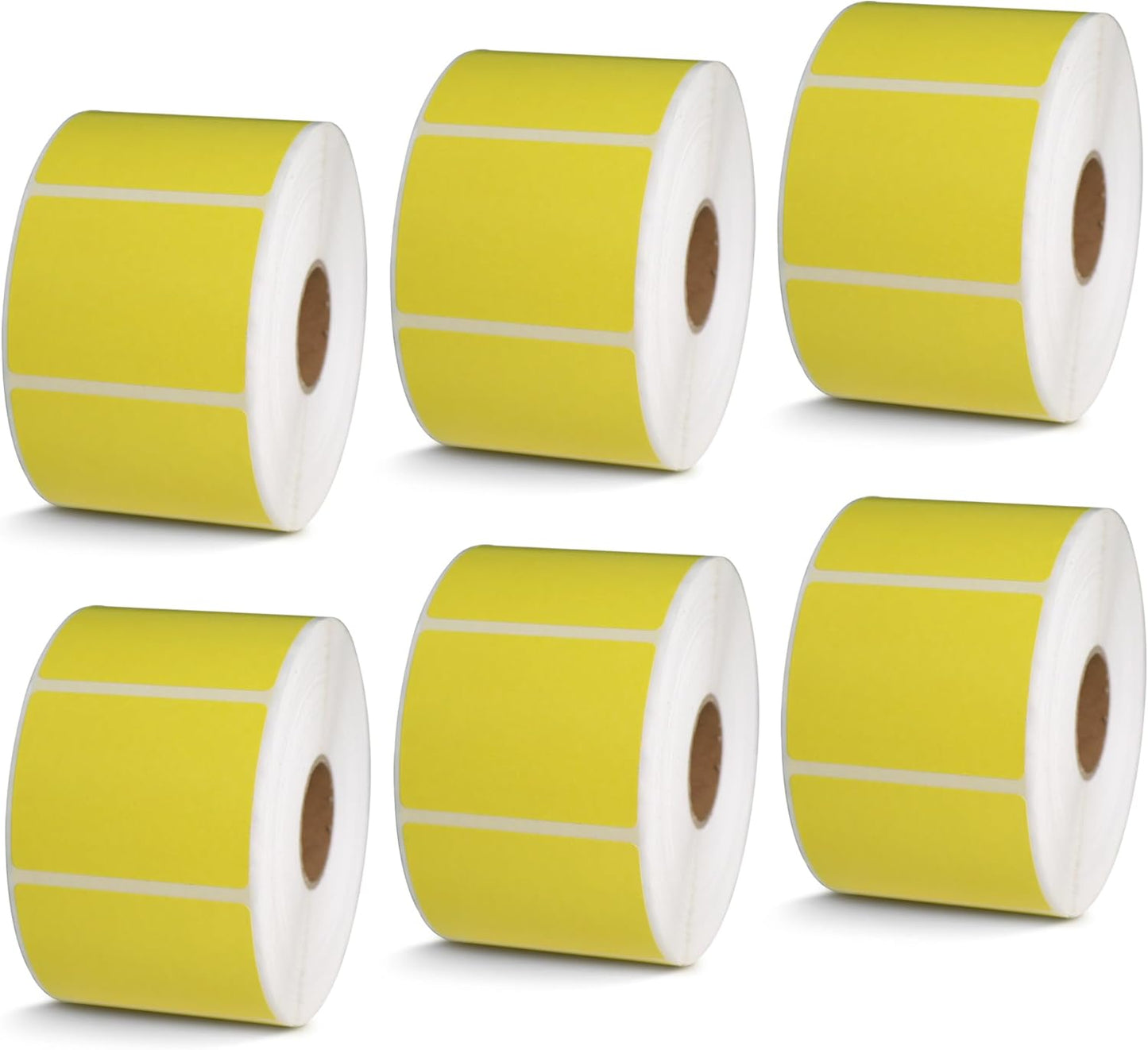 BETCKEY - 2" x 1.5" UPC Barcode & Address Labels Compatible with Zebra & Rollo Label Printer,Premium Adhesive & Perforated[Yellow, 6 Rolls, 6000 Labels]