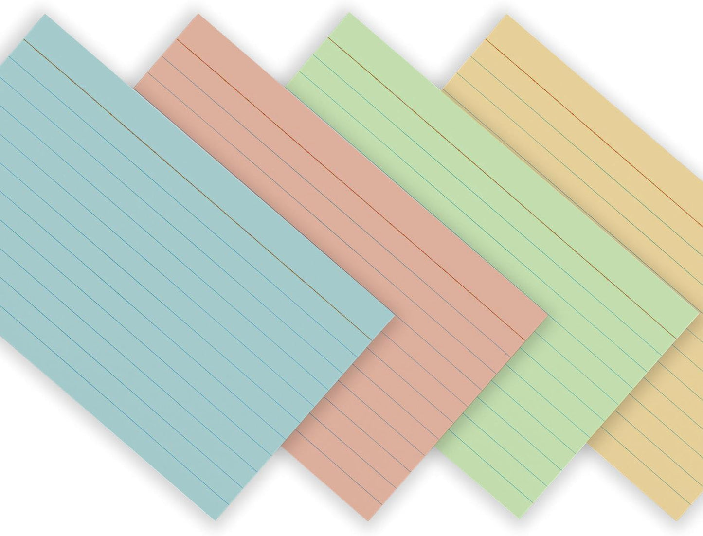 Index Cards 3x5 Bulk, (240 Cards) Colored Notecards 3x5 lined, Blank on Back Assorted Colors Flashcards for School Home and Office, Ruled Index Card