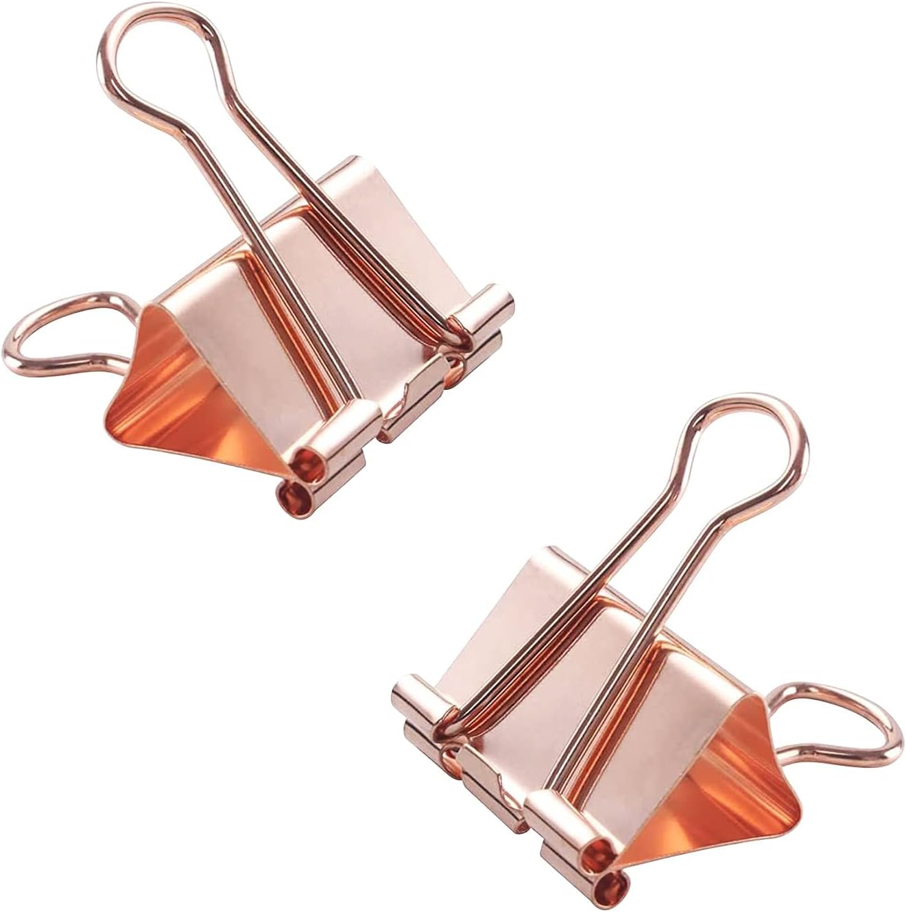 Large Rose Gold Binder Clips 1.6 inch 24 pcs, Capacity 0.66 Inch 41 mm fold Clips, Large Binder Clips, Paper Binder Clips, Large Paper Clips, Office Clips, Great Binder Clips