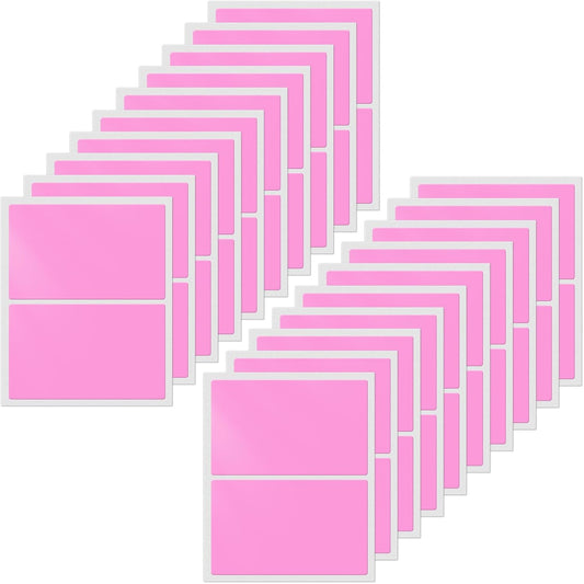 Pink Color Coding Labels 3 × 2 Inches Self-Adhesive Rectangle Stickers Waterproof Name Tags for Office School Home 40 PCS