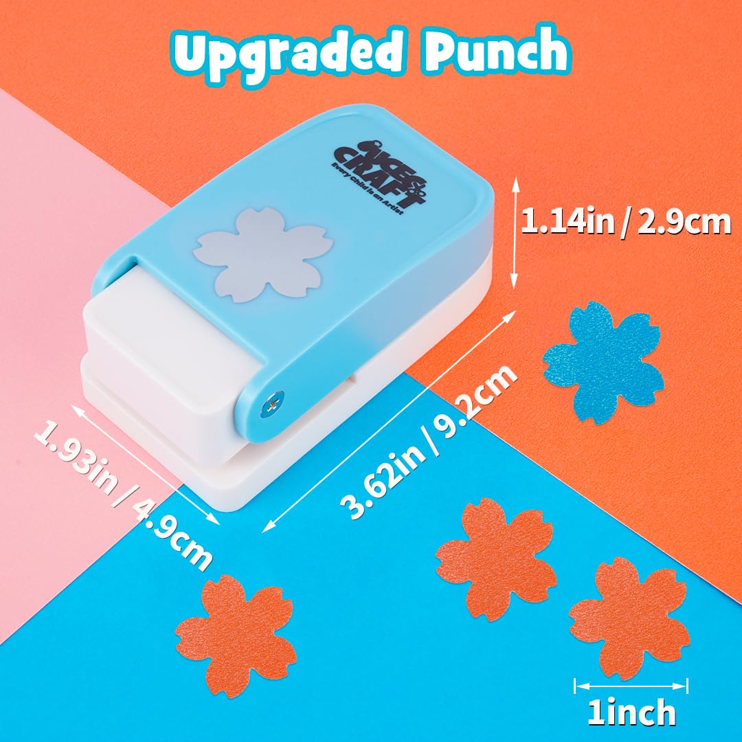 UCEC 1 inch Flower Punch, Paper Punch, Craft Hole Punch, Craft Lever Punch for Paper Crafting Scrapbooking, Handmade Card-Making, Invitations, Decorations, Gift Tags