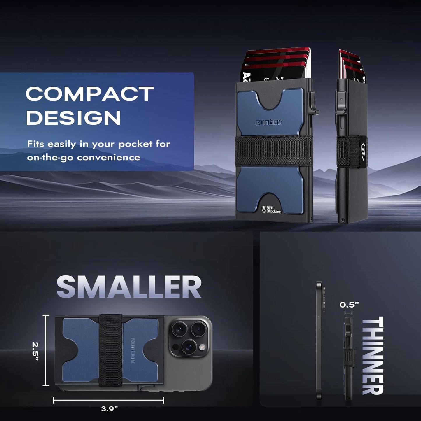 Mens Card Cases, Slim Card Holder Wallet for Men and Women, Minimalist RFID Blocking Wallet with Pop-Up Function, Thin Design, Metal Card Cases Holds 6+6 Cards, Gifts for Men, Men's Accessories