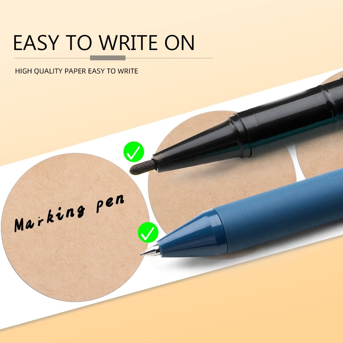 PARLAIM 3 X 3 inch Color Code Dot Stickers, 500pcs 3" Natural Brown Kraft Paper Round Color Coding Circle Labels per Roll in Dispenser Box for Inventory Storage Box