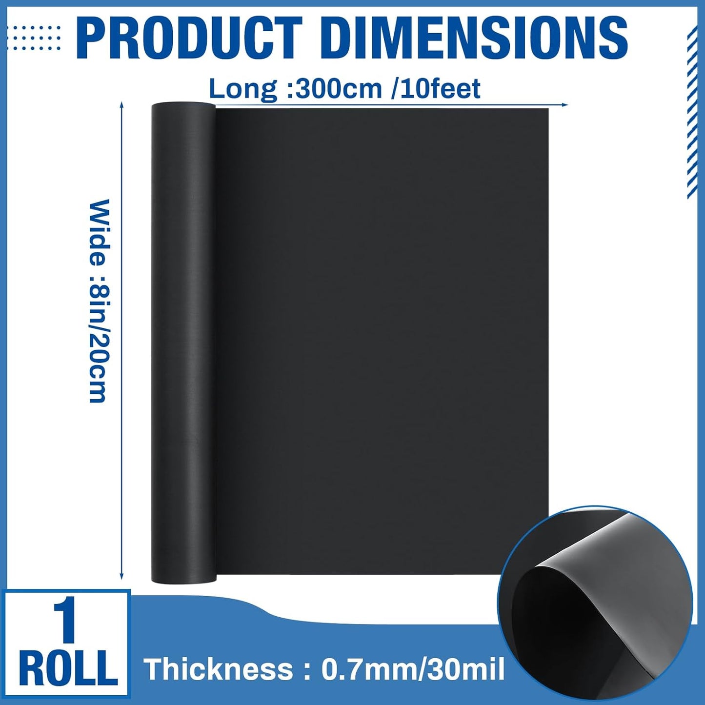 Amylove 8" x 10 ft Extra Large Magnetic Sheets for Crafts Non Adhesive 30 Mil Flexible Sheets for Die Cuts Arts Crafts Refrigerator and Metal Cutting Die Storage