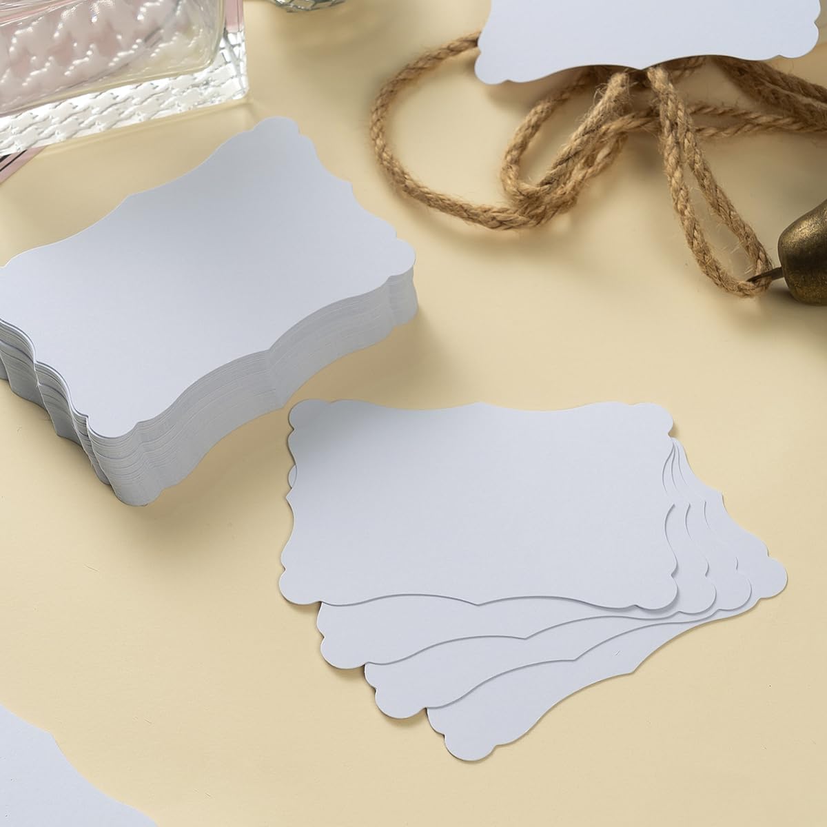 120 Pieces Small Mini Business Cards Vintage Assorted Colors Blank Note Cards Gift Word Card for Business Cards, Gift Cards (White, 3 x 5 inches)