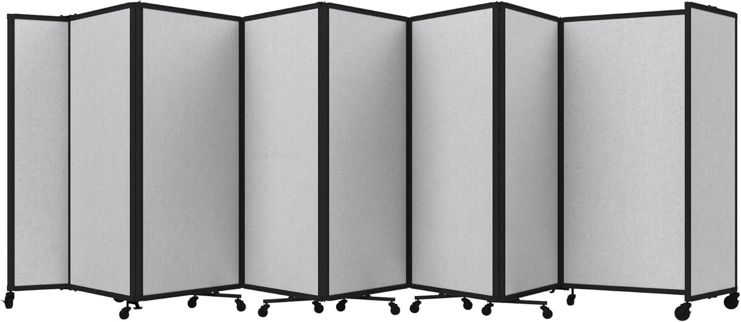 Versare Room Divider 360 Portable Wall Partition | Folding Panels | Large Freestanding Divider | Locking Wheels | Temporary Room Separator