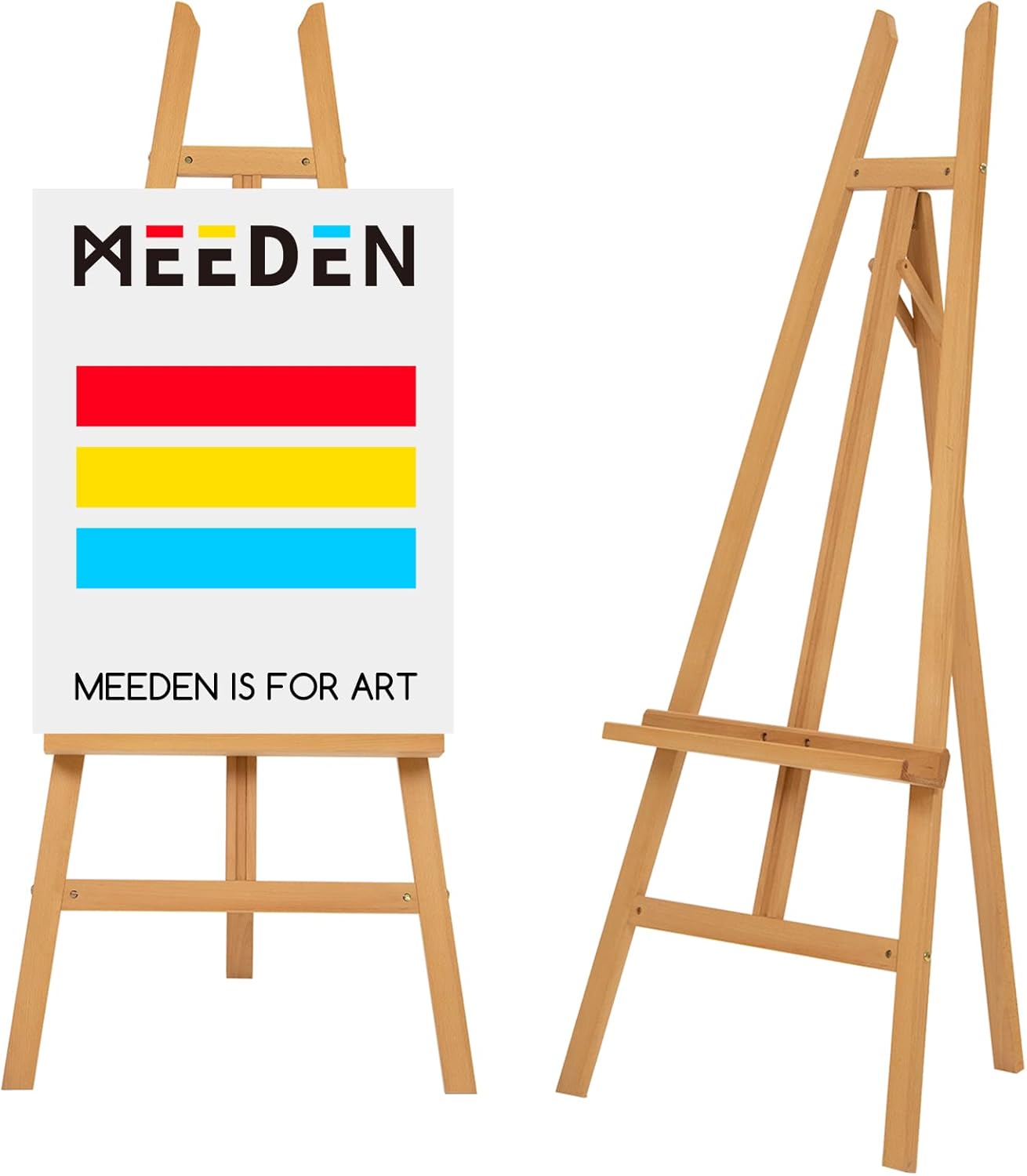 MEEDEN Art Easel Stand for Display - Adjustable Beech Wood Floor Easels for Painting, Holding Canvas up to 90", Ideal for Artist, Adults Painting Canvas, Drawing, Signs - Large