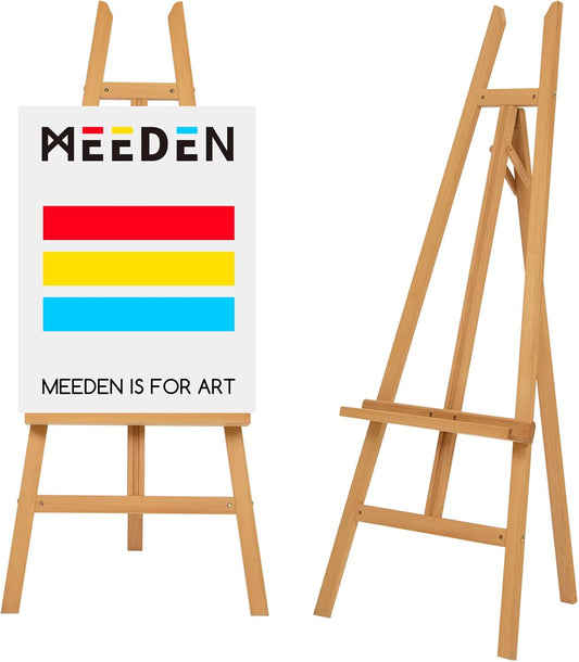 MEEDEN Art Easel Stand for Display - Adjustable Beech Wood Floor Easels for Painting, Holding Canvas up to 90", Ideal for Artist, Adults Painting Canvas, Drawing, Signs - Large