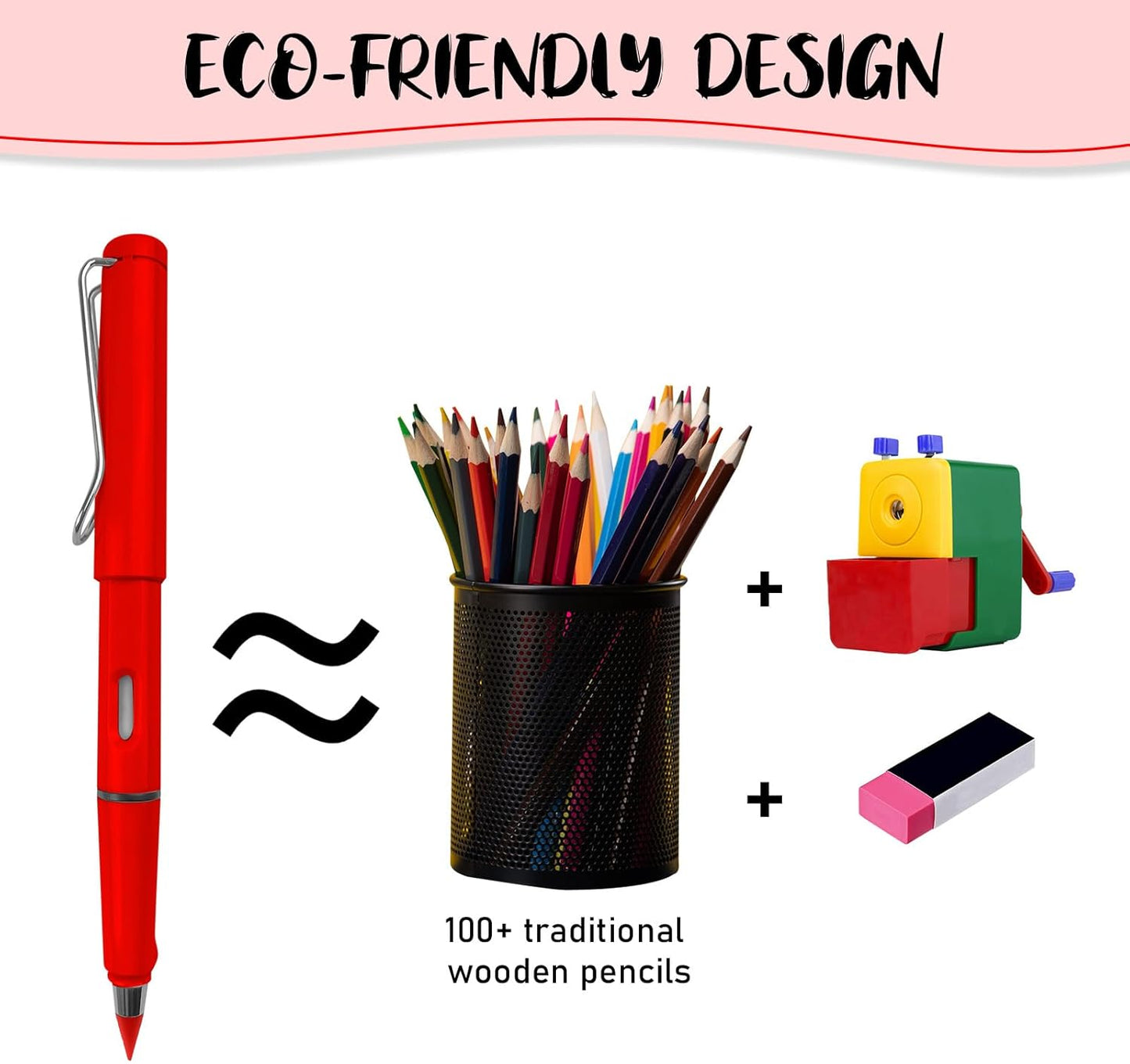 Everlasting Blue Checking Pencils - Medium Graphite Pencils with Erasers - 4 Pack