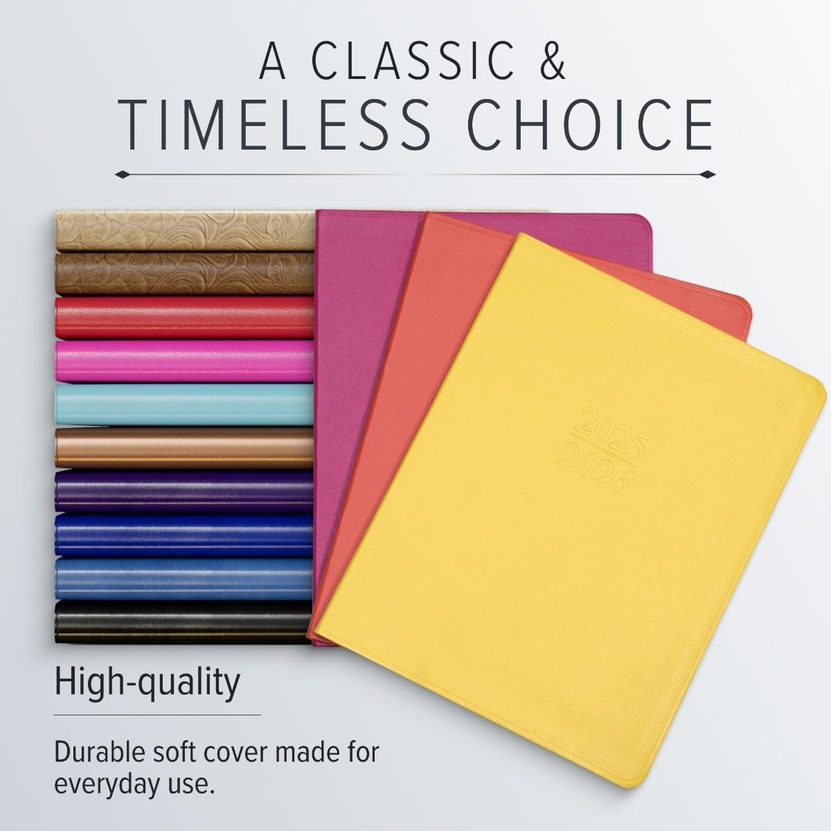 Gallery Leather Academic Planner 2025-2026, Teacher and Student Weekly Monthly Planner, Elegantly Bound Calendar with Gold-Gilded Page Edges, 18 Months - Caribbean Sea Glass - 9x7"