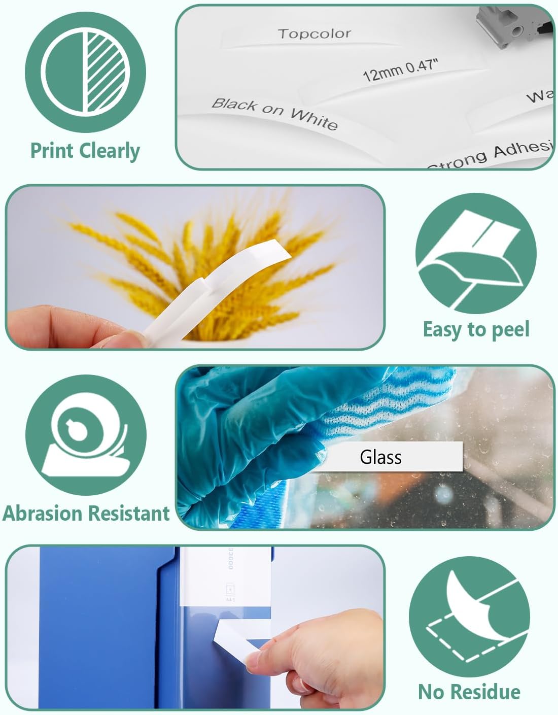 3-Pack 12mm 0.47" Black on White Label Maker Tape Compatible for Brother PTouch Tape 12mm 0.47 White Tze-231 Tz231 Tze Tz 12mm 1/2" Laminated for PT-D210 PT-D202 PT-D220 PTD410 PTD600 PTD400