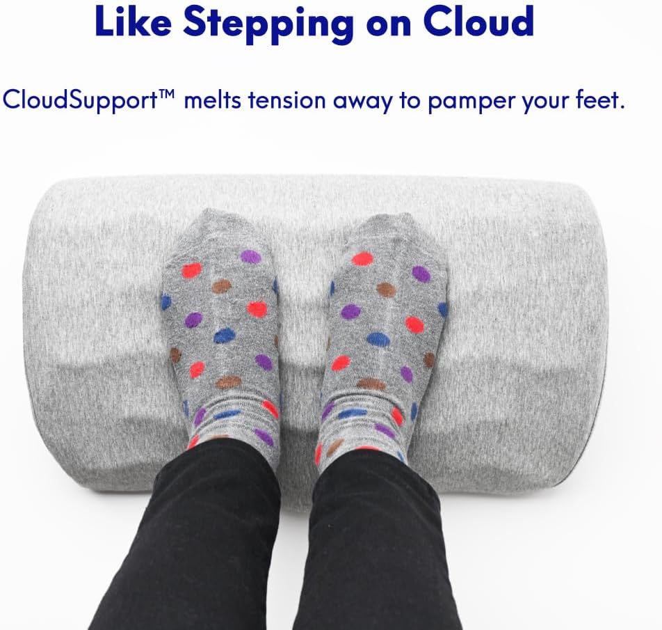 C CUSHION LAB Foot Rest for Under Desk at Work - Adjustable Memory Foam Foot Rest for Office Chair & Gaming Chair - Ergonomic Design for Back & Hip Pain Relief - Wellness Green