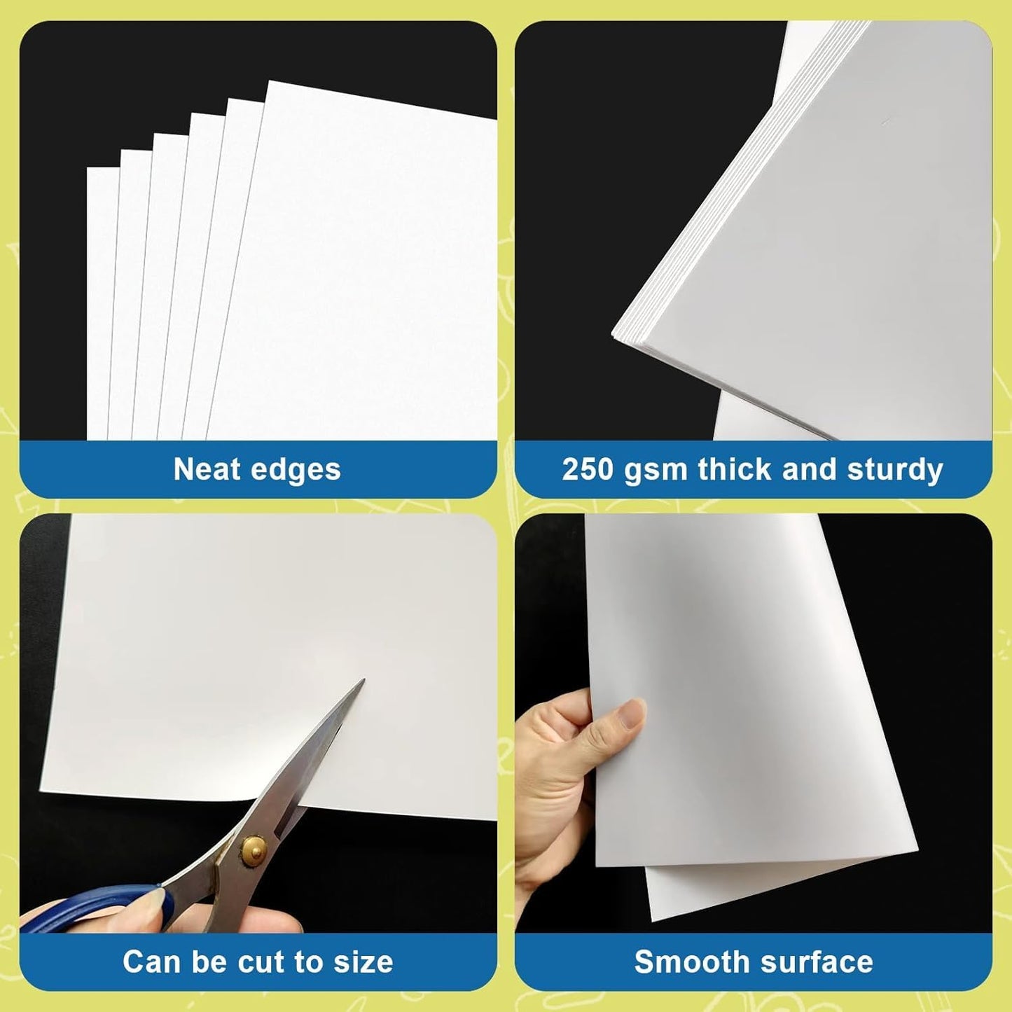 18 Pcs Poster Board 22" x 28" White Poster Paper Bulk, ROOKEA 250 GSM Vision Board for School Arts Craft Projects Presentations Drawing Scrapbooking Blank Graphic Display Office Supplies