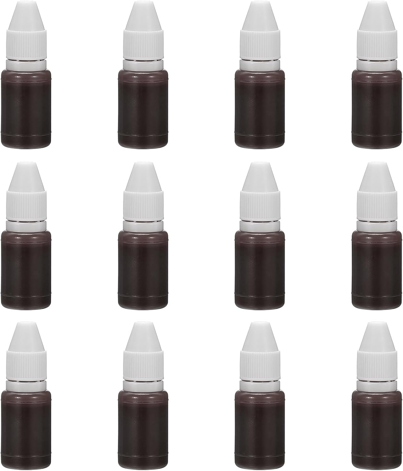 PATIKIL 0.33oz Refill Ink for Stamps and Ink Pads, 12Pcs 10ml Stamp Pad Ink Refill for Office Stamp Self Inking Stamp Date Stamp Scrapbooking, Brown