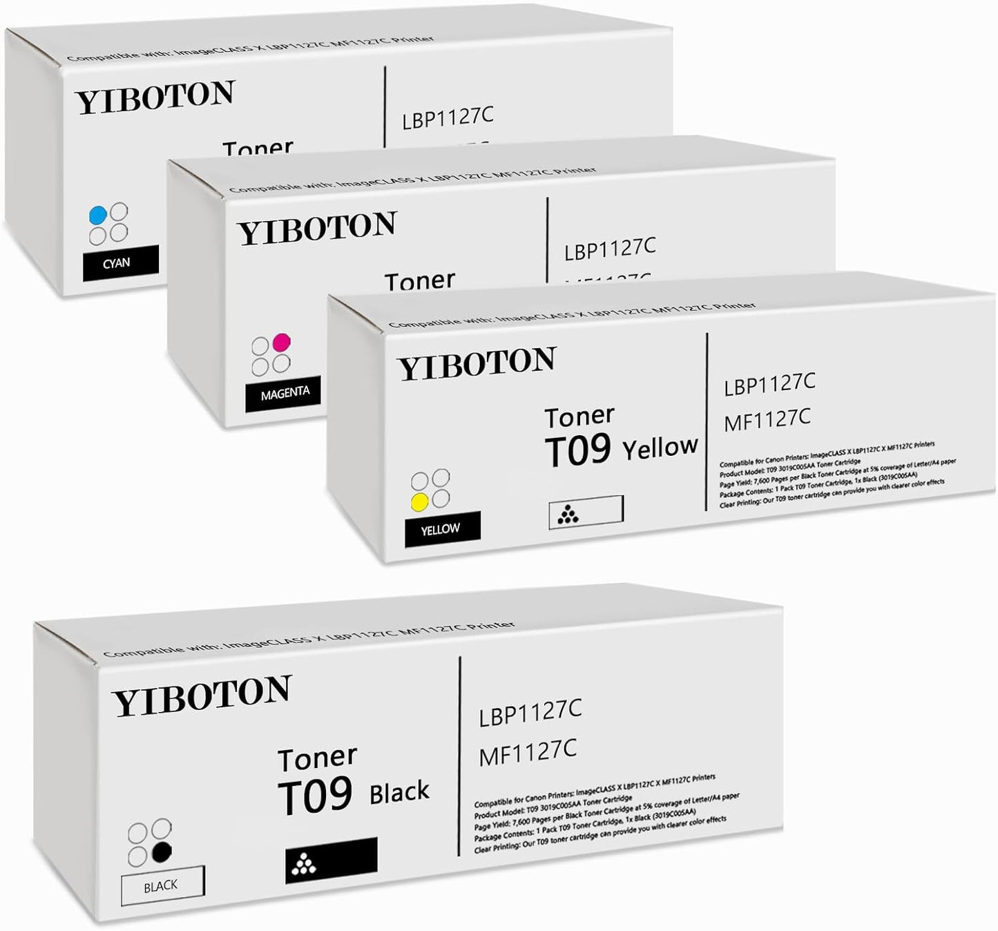 Extra High Capacity T09 T09L Toner Cartridge Compatible with Canon T09 T09L 3020C005AA 3019C005AA 3018C005AA 3017C005AA Toner for Canon ImageCLASS X LBP1127C MF1127C Printer