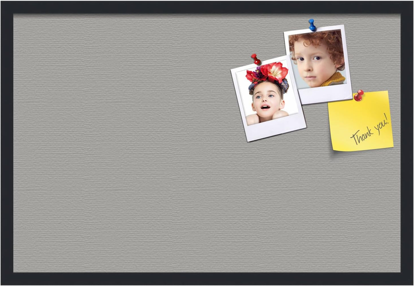 PinPix 30x20 Inch Cork Bulletin Board. This Decorative Framed Pin Board Comes with Dark Stone Design and a Satin Black Frame. Ideal for Home Office Decor or Message Board (PinPix-1808)