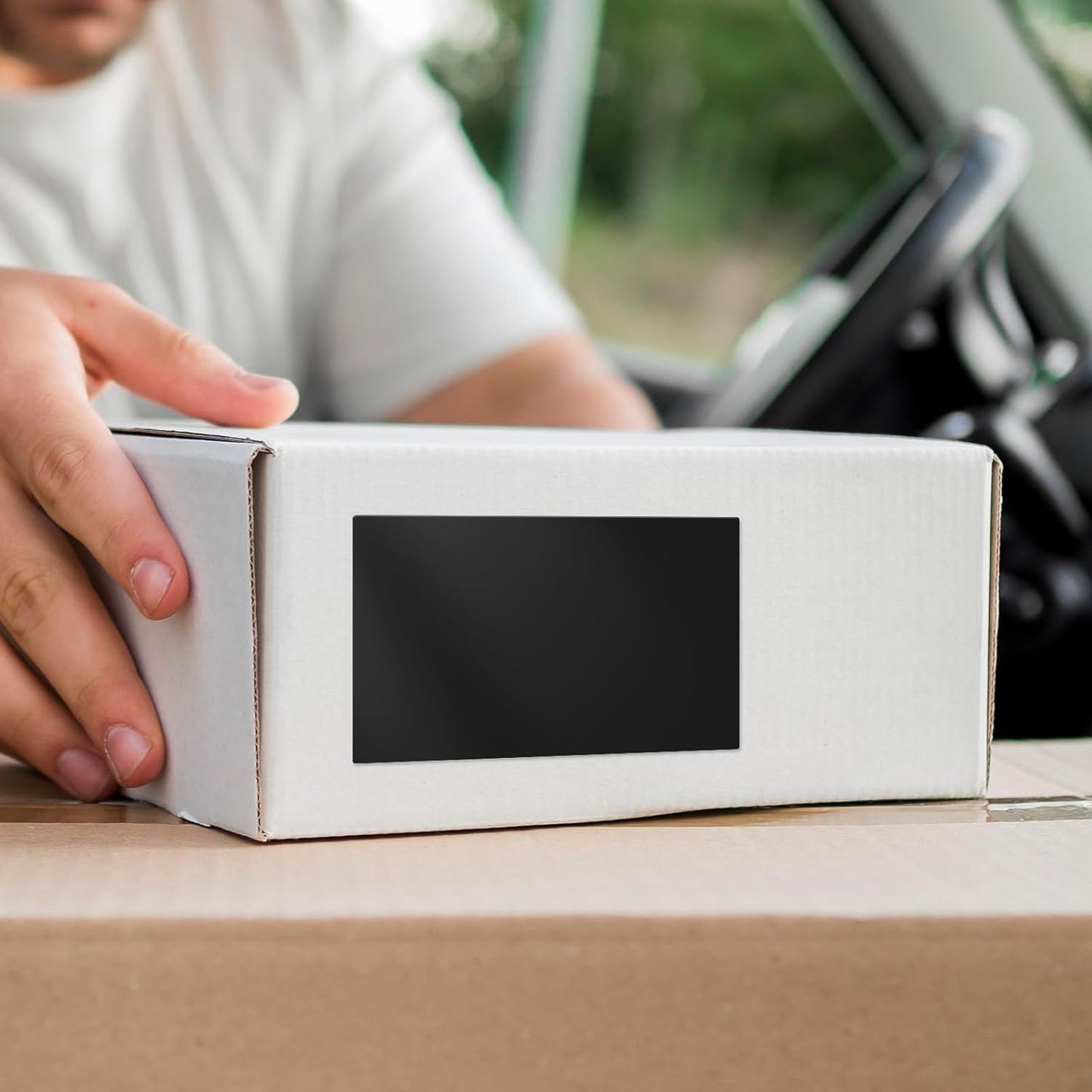 Black Color Coding Labels 3 × 2 Inches Self-Adhesive Rectangle Stickers Waterproof Name Tags for Office School Home 40 PCS