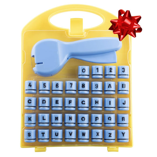 Letters and Numbers Paper Punchers- 37pc Mini Paper Punchers w Case & Punching Tool- Easy Use Hole Punch for Greeting Cards, Confetti, Scrapbooking, Arts & Crafts, School Projects for Kid & Adults