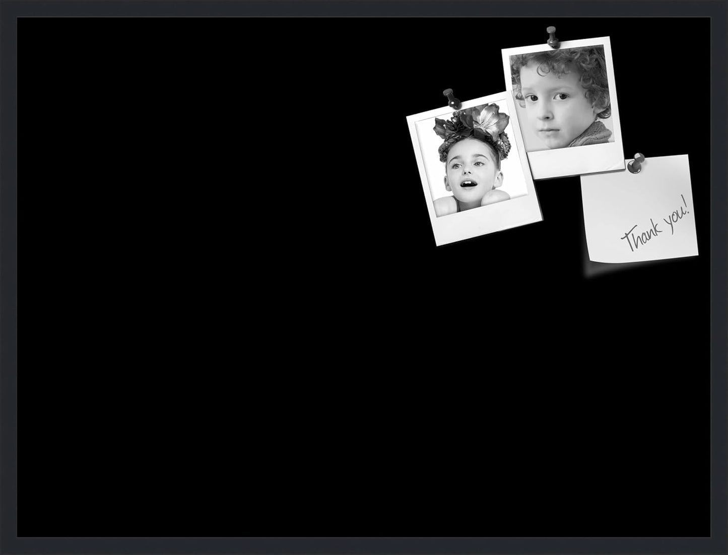 PinPix 40x30 Inch Cork Bulletin Board. This Decorative Framed Pin Board Comes with Solid Black Design and a Satin Black Frame. Ideal for Home Office Decor or Message Board (PinPix-622)