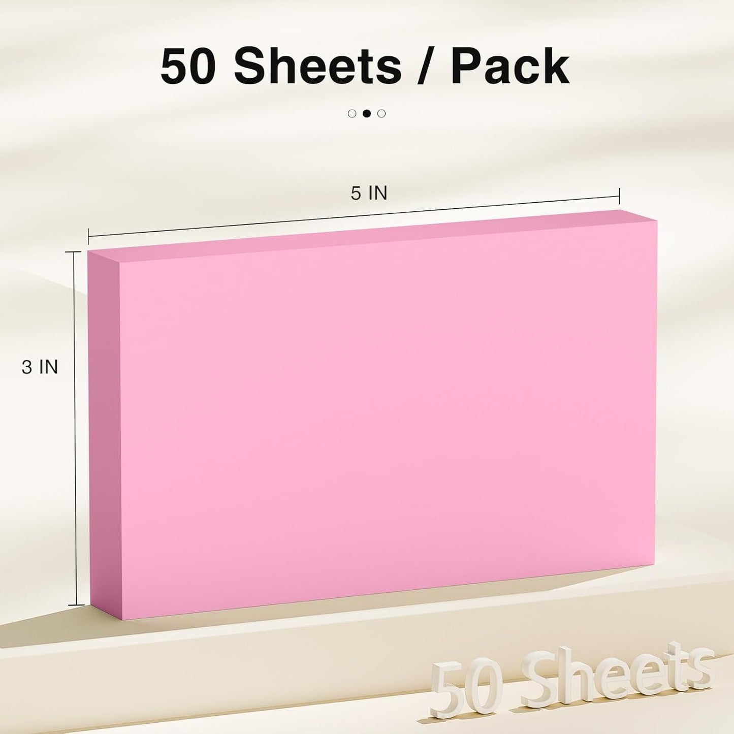300 Count Blank Index Cards 3x5 Inch Pink Flash Cards Colored Cardstock, Unruled Note Cards Study Card Portable Learning Flashcards Ideal for Note Taking, Art Sketching, Office & School Supplies