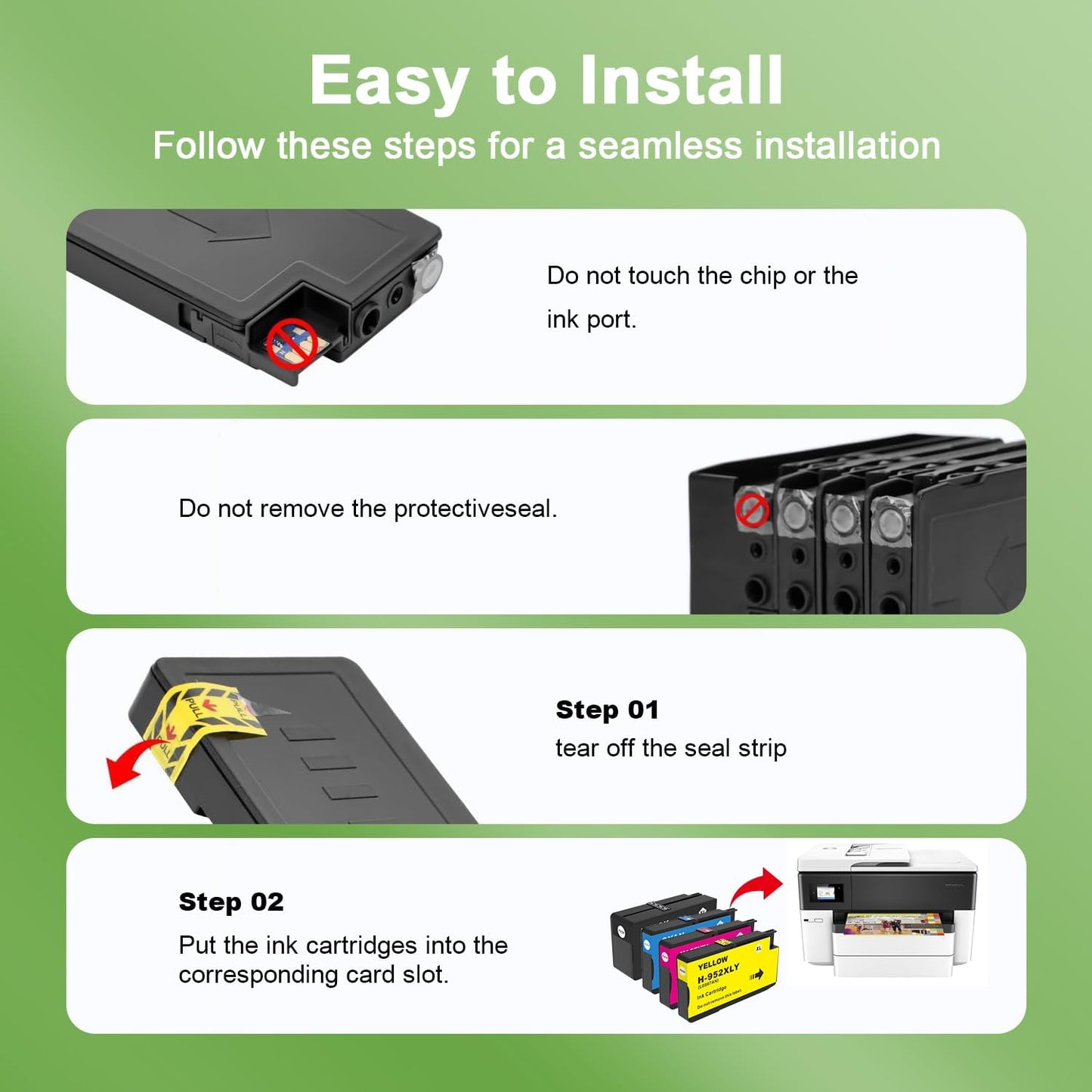 952XL Black Ink Cartridges with Upgrade Device Replacement for HP 952XL Black Ink Cartridges for HP Officejet Pro 7740 8720 8710 8210 8715 8740 8702 8730 8725 Printers (952XL BK High-Yield 2 Packs)