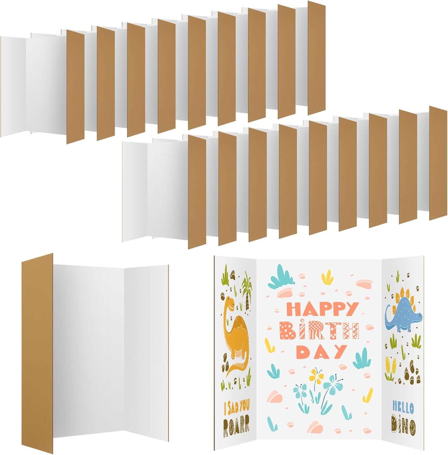 WinTS 18 PCS 36 x 48 Trifold Poster Board White Foldable Trifold Poster Boards Bulk for Science Fair,School Projects,Presentations,Exhibitions