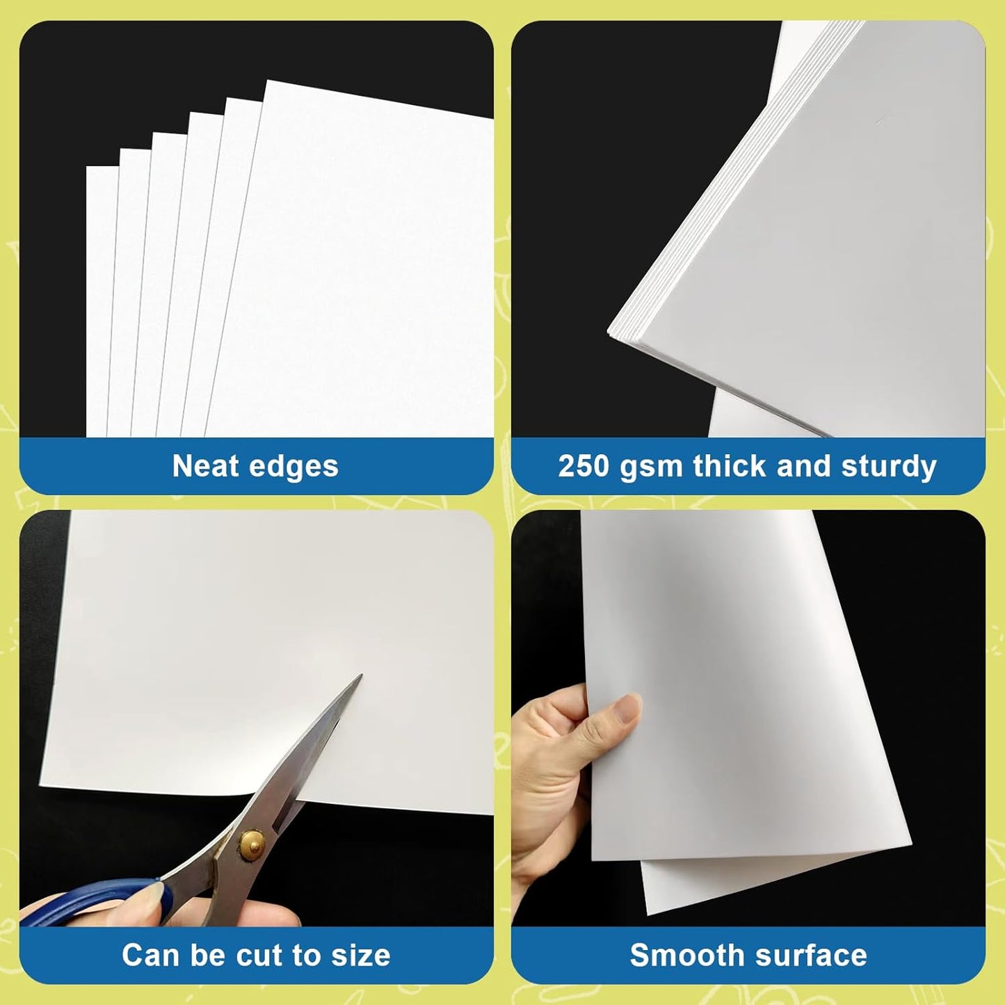 50 Pcs Poster Board 11" x 14" White Paper Bulk ROOKEA 250GSM Vision Boards Poster Paper for School Arts Craft Projects Drawing Display Office Vision Supplies