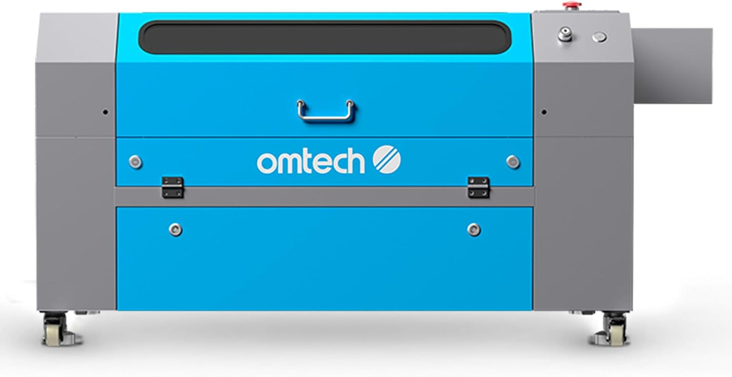 OMTech 90W CO2 Laser Engraver with LightBurn, 28"x20" Cutting & Engraving Machine with Air Assist, 4-Way Pass, Caster Wheels, RDWorks, for Wood, Glass, Acrylic & More