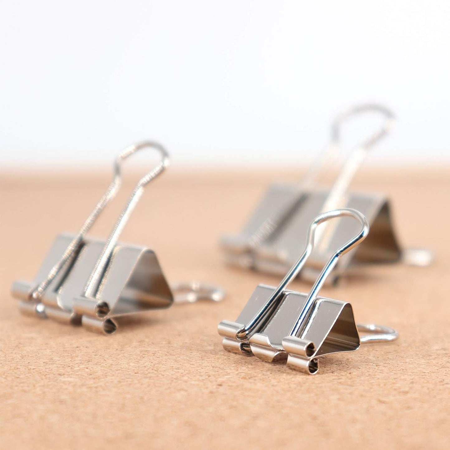 Silver Binder Clips Paper Clamps, Assorted Sizes Set (Small, Medium, Large) for Office School and Home Supplies (New Version)