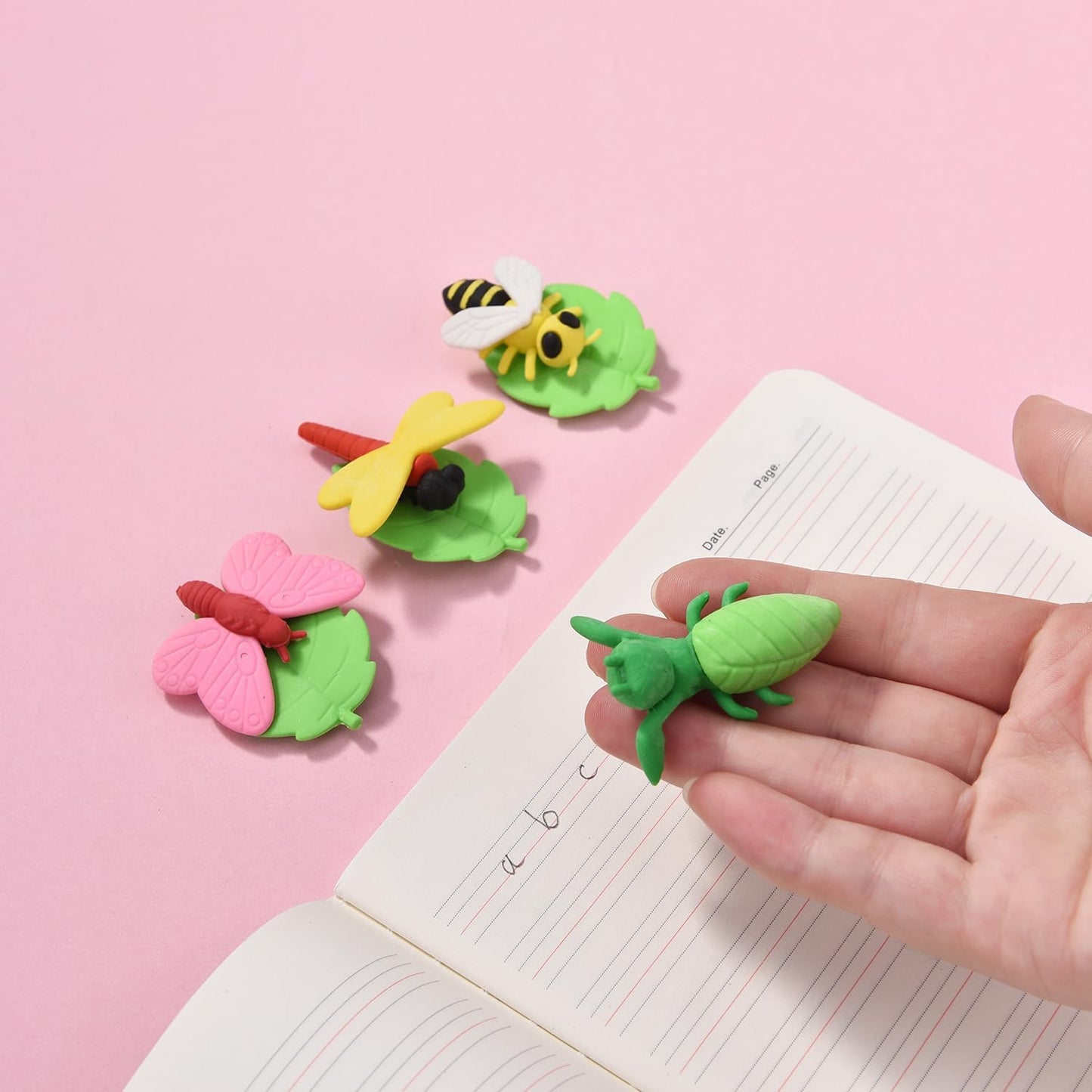 12 Pack 3D Animal Erasers for Kids, Boys and Girls - Fun Take Apart Insect Erasers for School Supplies, Prize Gifts, Party Favors