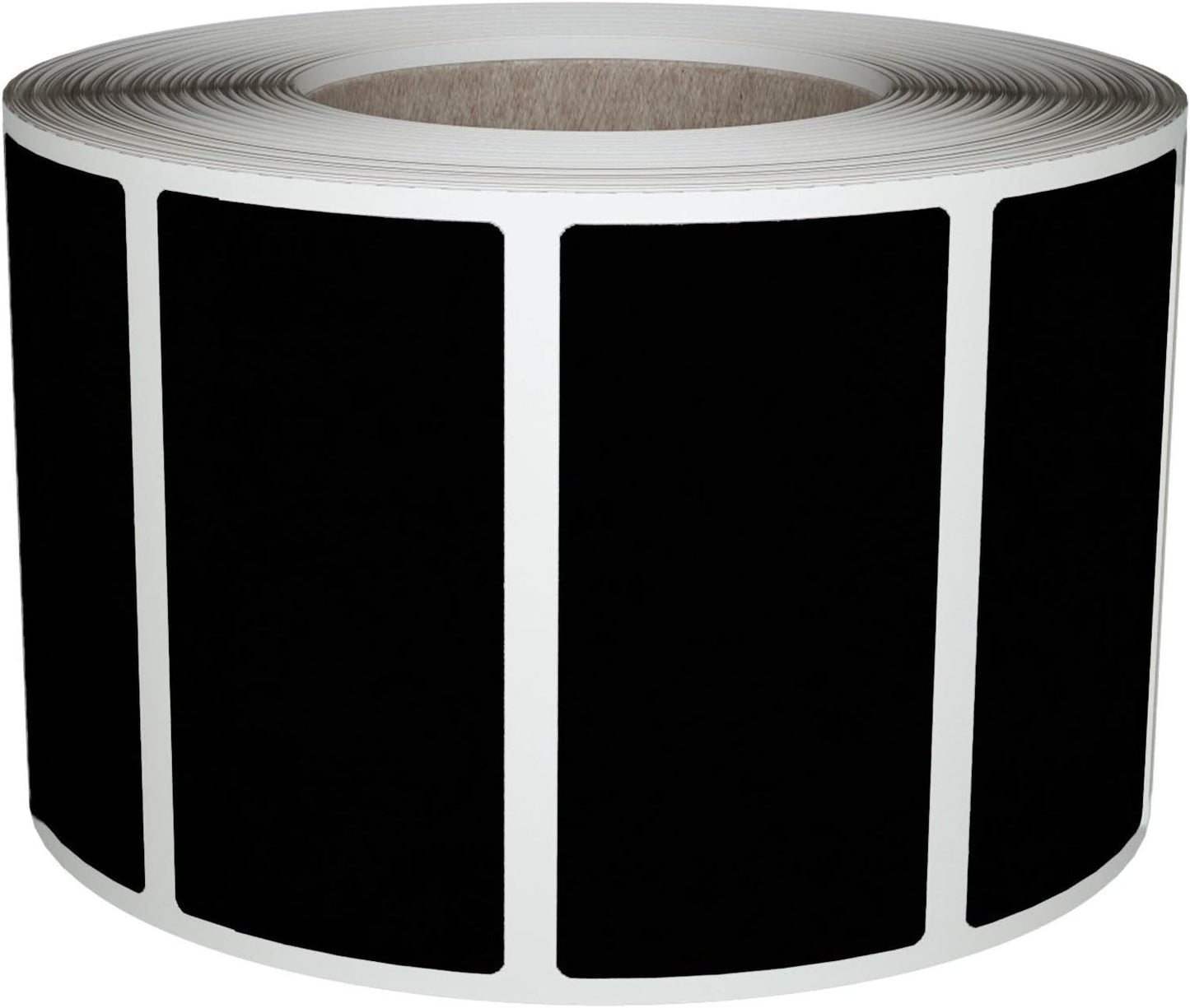 Rectangular Color Coding Sticker Roll - Write On Labels for Folders, Organizing & More, 1.57" x 0.75" Stickers to Write On Name Tags for Office Supplies & Organization, 500-Pack (Black) by Royal Green