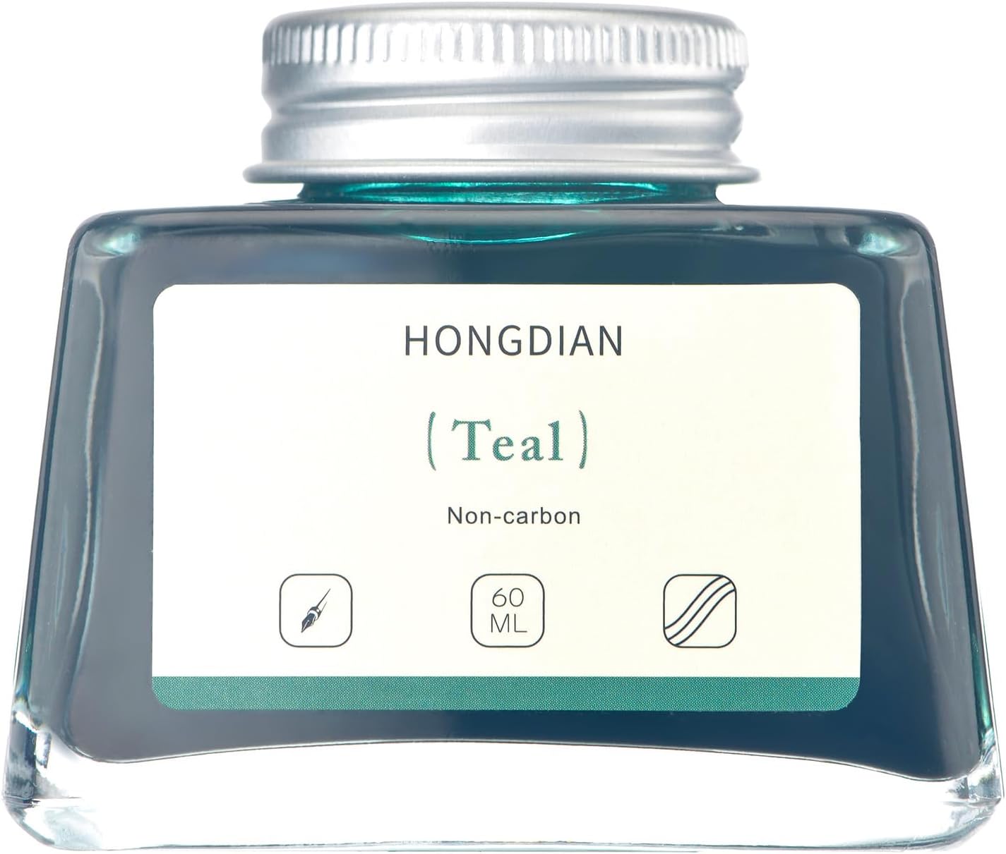 Hongdian Fountain Pen Bottled Ink Teal Color, 60ml Non Carbon Inkwell Bottle, Artist Calligraphy Ink