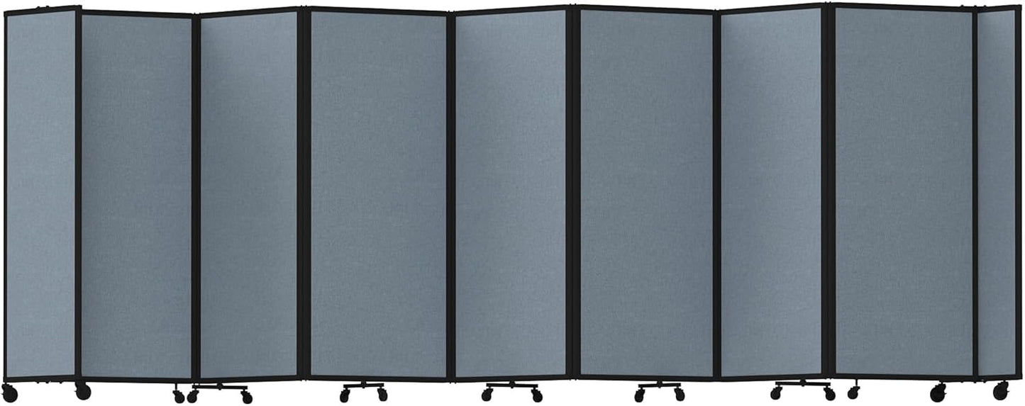 Versare Room Divider 360 Portable Wall Partition | Folding Panels | Large Freestanding Divider | Locking Wheels | Temporary Room Separator