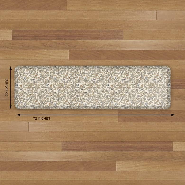 GelPro Designer Comfort Cushioned Anti-Fatigue Standing Kitchen Floor Mat, Padded Stain-Resistant, Waterproof, Non-Slip Comfort Padded Desk/Office Mat, Orchard Almond Kitchen Mat 20x72
