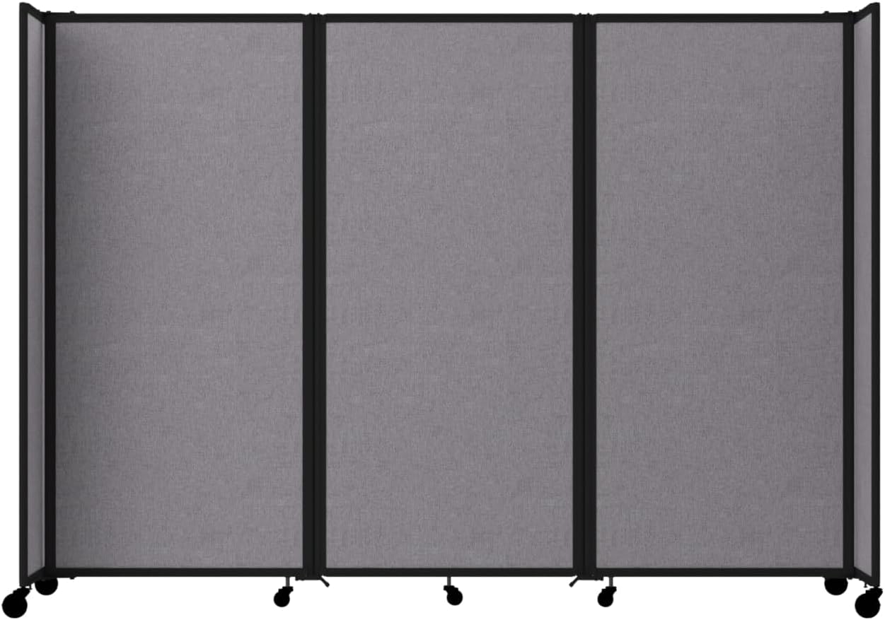Versare Room Divider 360 Portable Wall Partition | Folding Panels | Large Freestanding Divider | Locking Wheels | Temporary Room Separator