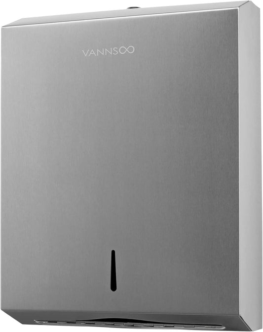 Paper Towel Dispenser, Commercial Stainless Steel Tri-fold/Multi-fold/C-Fold Paper Towel Holder Wall Mount Key (Brushed)