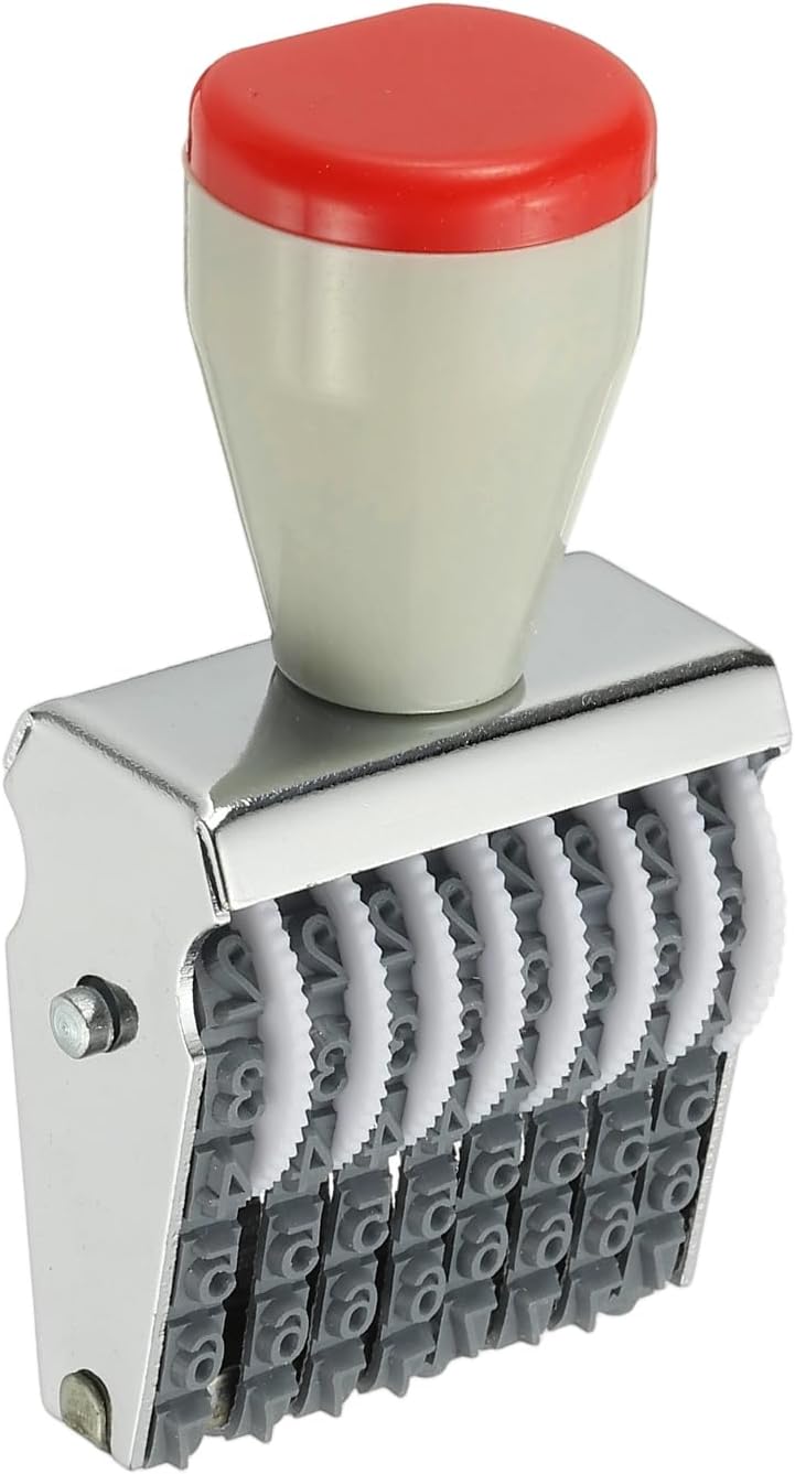 PATIKIL 8 Digit Number Roller Stamp, Adjustable Rubber Stamp Changeable Numerical Symbol Office Date for Business Creative Price Tag