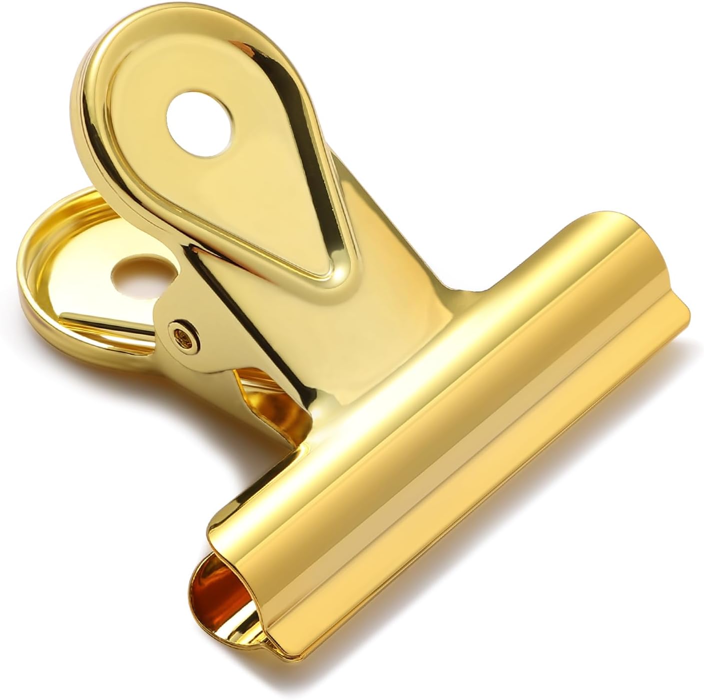 SIAMESE Bulldog Clips, 8 Pcs Binder Clips for Office & Kitchen, Multi-Purpose Binder and Food Bag Clamps for Sealing, Storage, Hanging (Gold)